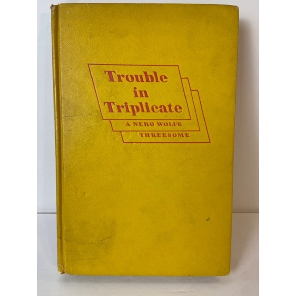 1949 Rex Stout Trouble in Triplicate Nero Wolfe Threesome Viking Press Hardcover